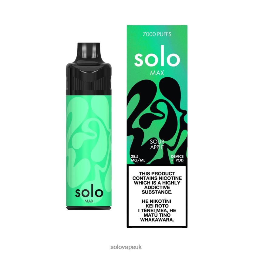 Solo MAX Pod Kit Sour Apple 84T28470 | Solo Disposable Vape Instructions